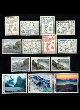 Danija, Farerų salos, pilna serija, MiNr 7-20 MNH**