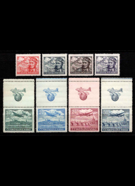 Čekoslovakija, pilna oro pašto serija, MiNr 493-500 (Zf) MNH**