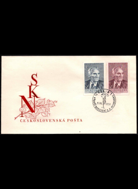 Čekoslovakija, 1950 m. pirmos dienos vokas su MiNr 618-619