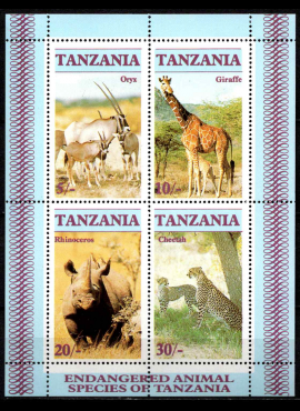 Tanzanija, blokas Nr. 58, MiNr 328-331 MNH**