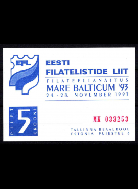 Estija, 1993 m. pašto ženklų parodos bilietas