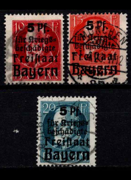 Senoji Vokietija, Bavarija, pilna serija, MiNr 171-173 A Used (O)