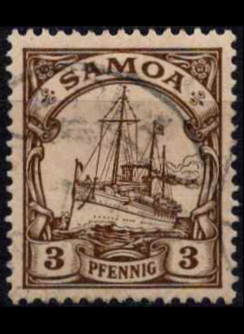 Vokietijos Reichas, Užsienio ir kolonijų paštas, Samoa, MiNr 7 Used (O)