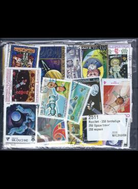 250 vnt skirtingų pašto ženklų pakuotė "Kosmosas" 2511