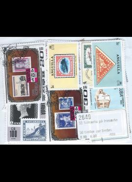 50 vnt skirtingų pašto ženklų pakuotė "Pašto ženklai ant pašto ženklų" 2649