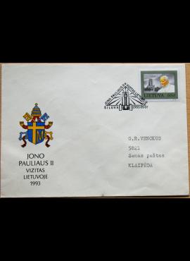 Lietuva, 1993m proginis pirmos dienos vokas su atvirute ir MiNr 533 G