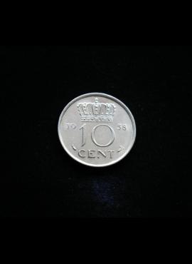 Nyderlandai, 10 centų 1958m