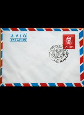 Latvija, 1991m pirmos dienos, markiruotas oro pašto vokas G