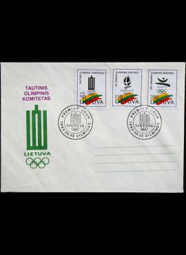 Lietuva, 1992m pirmos dienos vokas su MiNr 496-498 