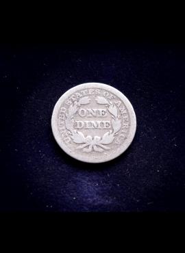 JAV, SIDABRINIAI 10 centų 1856m E
