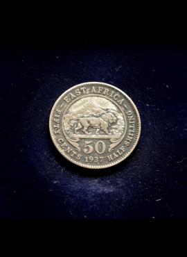Britų Rytų Afrika, SIDABRINIAI 50 centų 1937m E