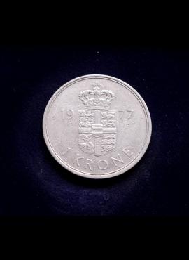 Danija, 1 krona 1977m E