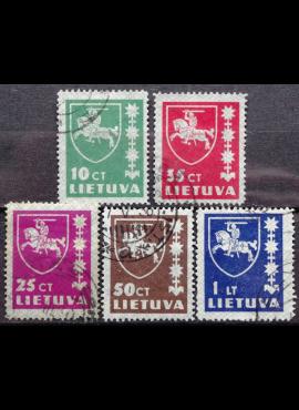 Tarpukario Lietuva, pilna serija + vienas ženklas MiNr 413-416, 432 Used(O) Vx2