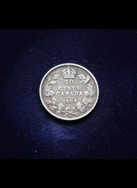 Kanada, SIDABRINIAI 10 centų 1903m E