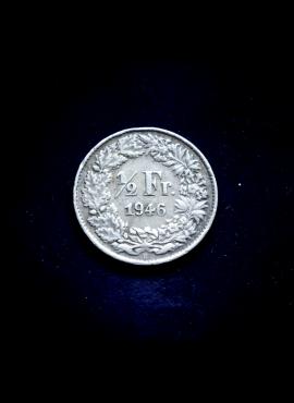 Šveicarija, SIDABRINIS 1/2 franko 1946m E