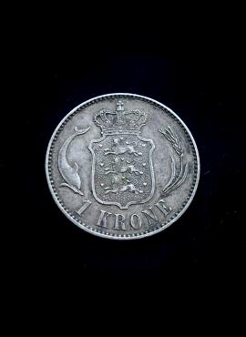 Danija, SIDABRINĖ 1 krona, 1915m E