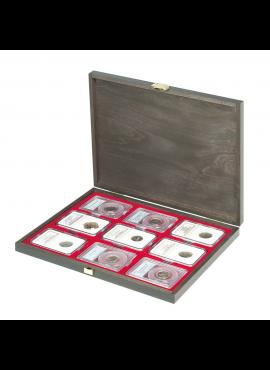 Medinė dėžutė sertifikuotoms (SLABS) monetoms LINDNER Carus-1 S2491-2619E