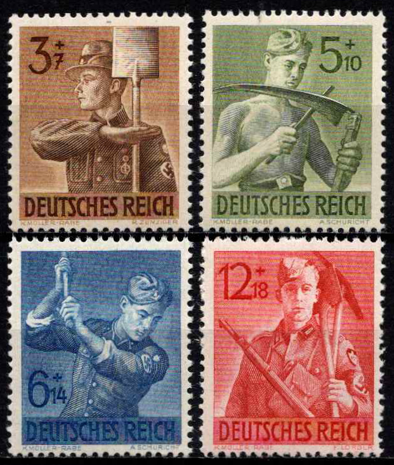 Vokietijos Reichas, pilna serija, MiNr 850-853 MNH**