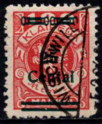 Perspausdintas MiNr 146. Perspaudas t. žalios spalvos