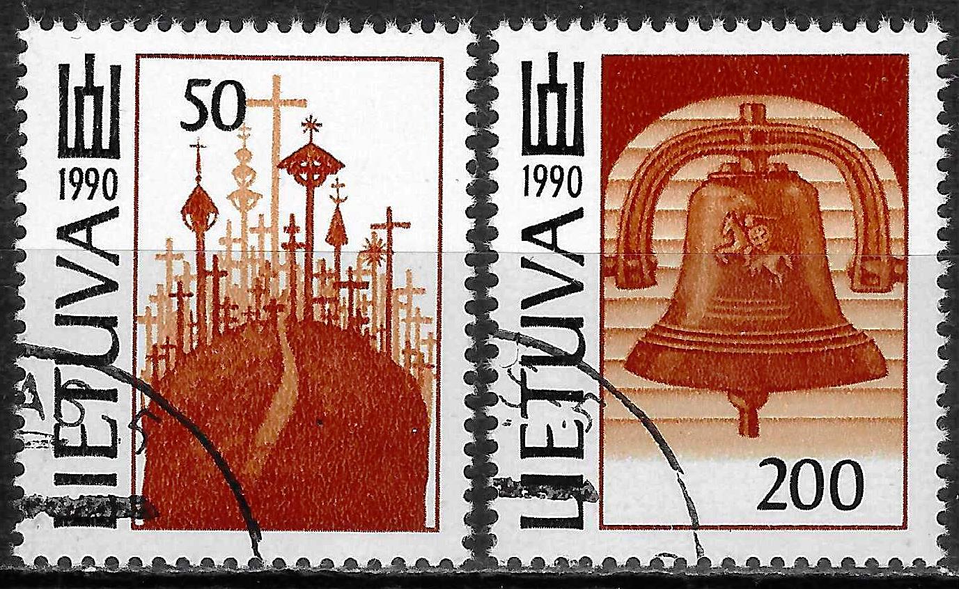 Pašto ženklai, Lietuva, laivės varpas ir Kryžių kalnas