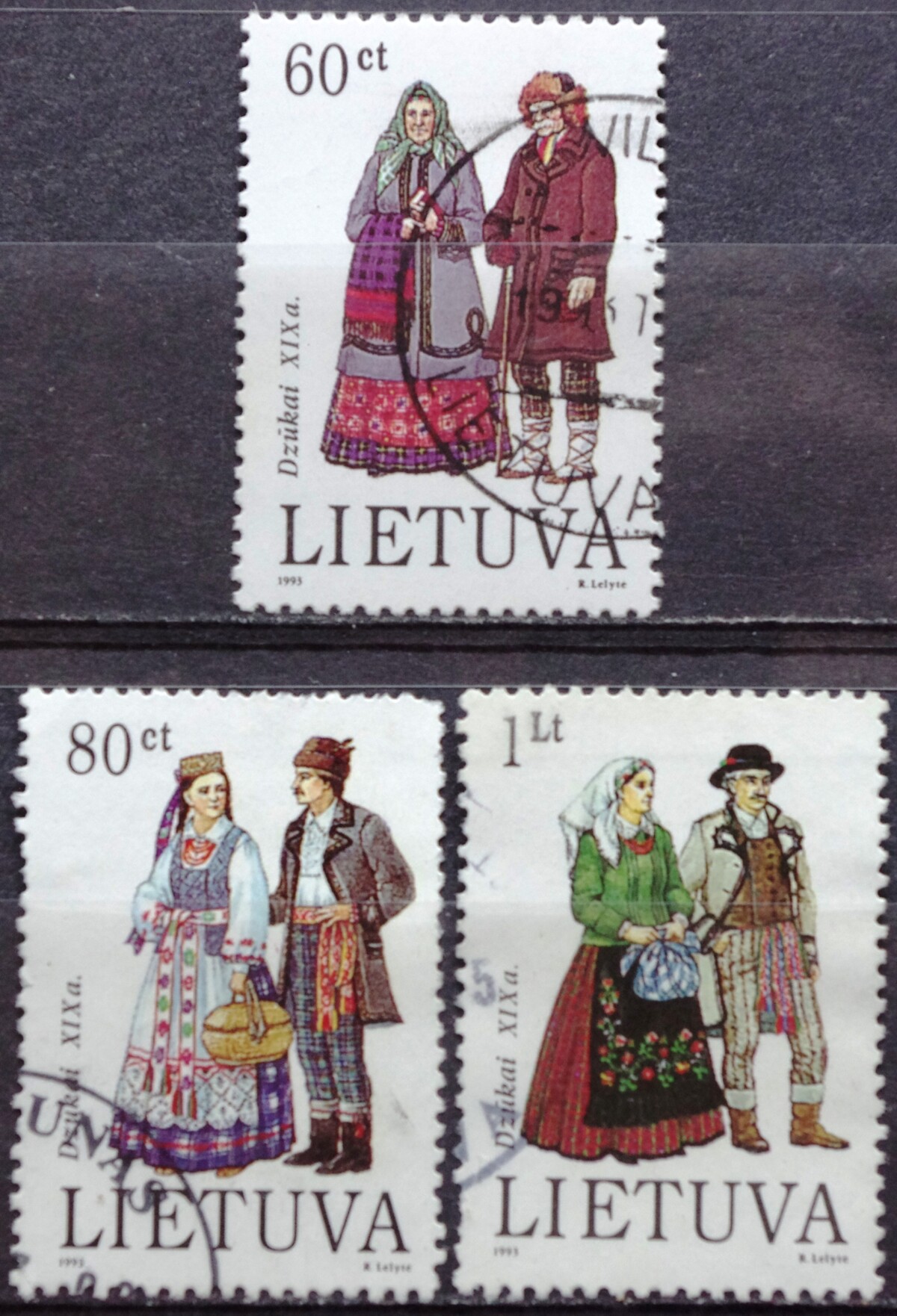 pašto ženklas, Lietuva, tautinis kostiumas - Dzūkai