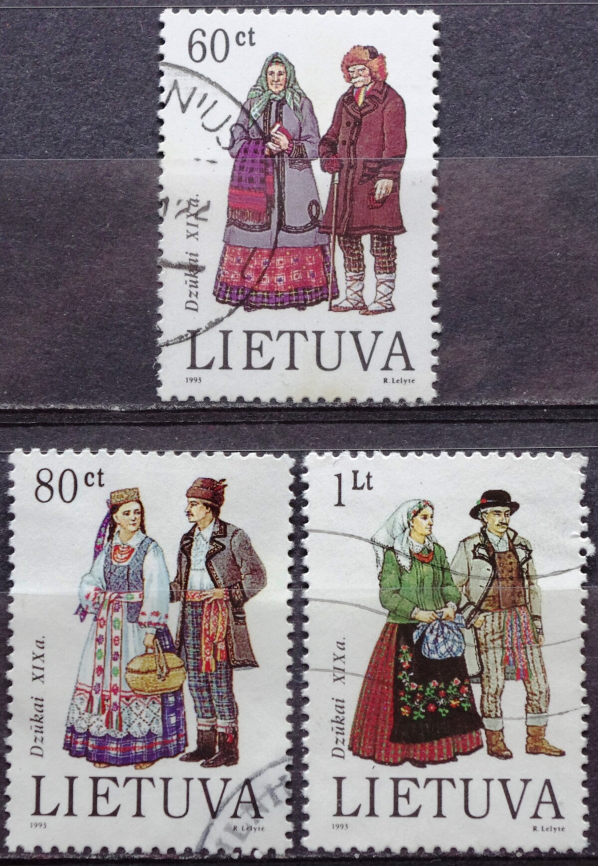 pašto ženklas, Lietuva, tautinis kostiumas - Dzūkai