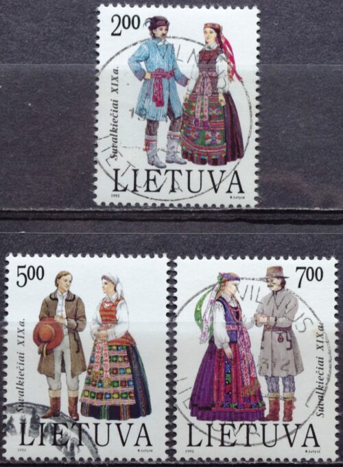 pašto ženklas, Lietuva, tautinis kostiumas - Suvalkiečiai