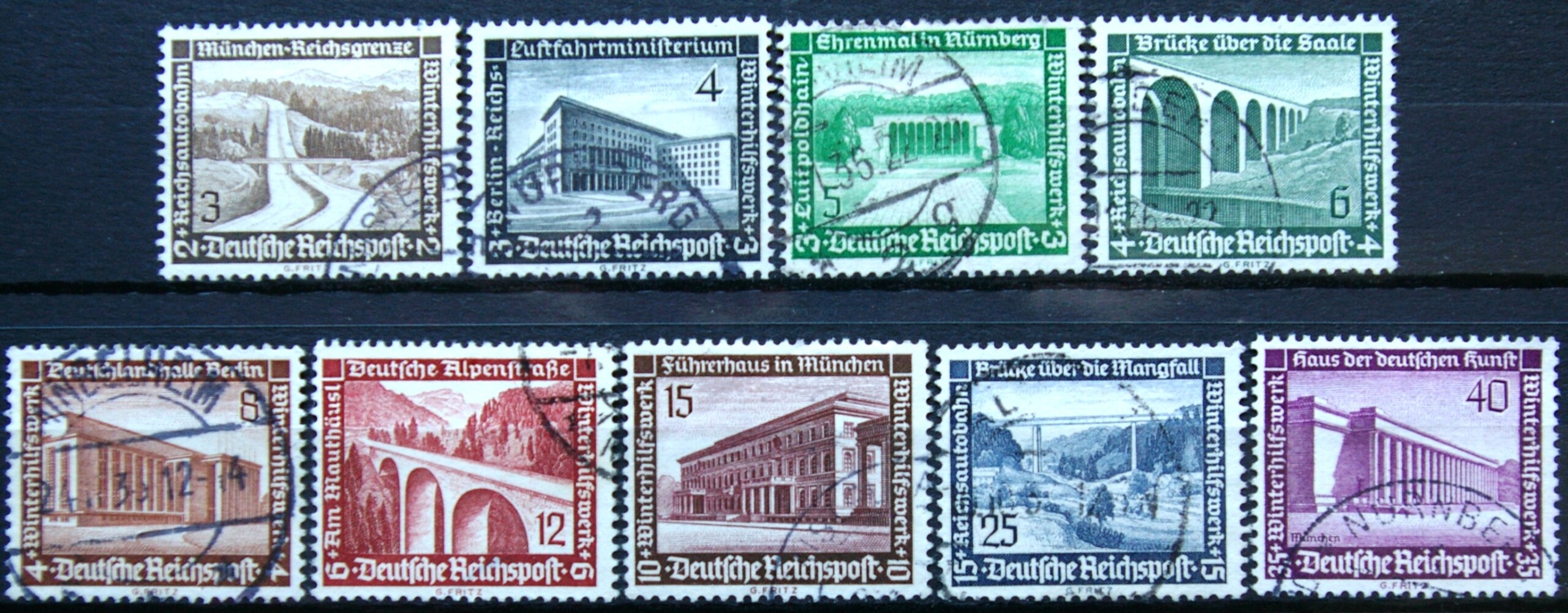 Vokietijos Reichas, pilna serija MiNr 634-642 Used(O)