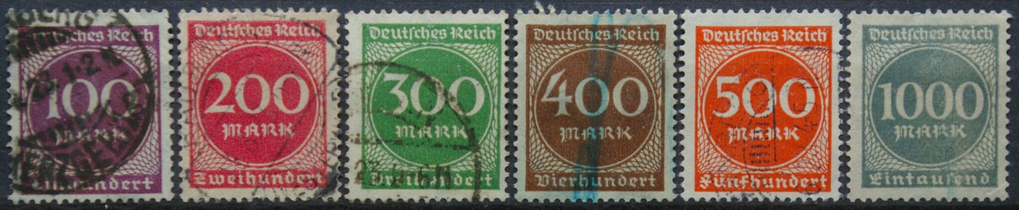 Vokietijos Reichas, pilna serija, MiNr 268-273 Used (O)