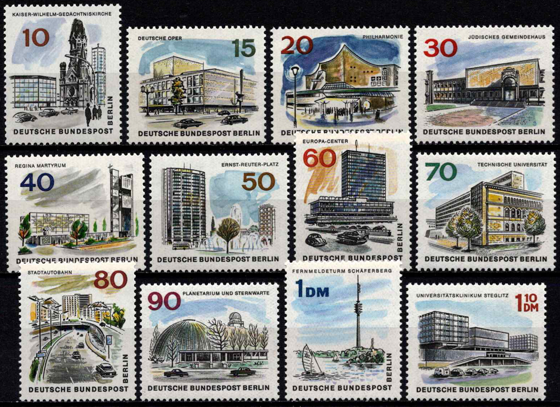 Vokietija, Vakarų Berlynas, pilna serija, MiNr 254-265 MNH**