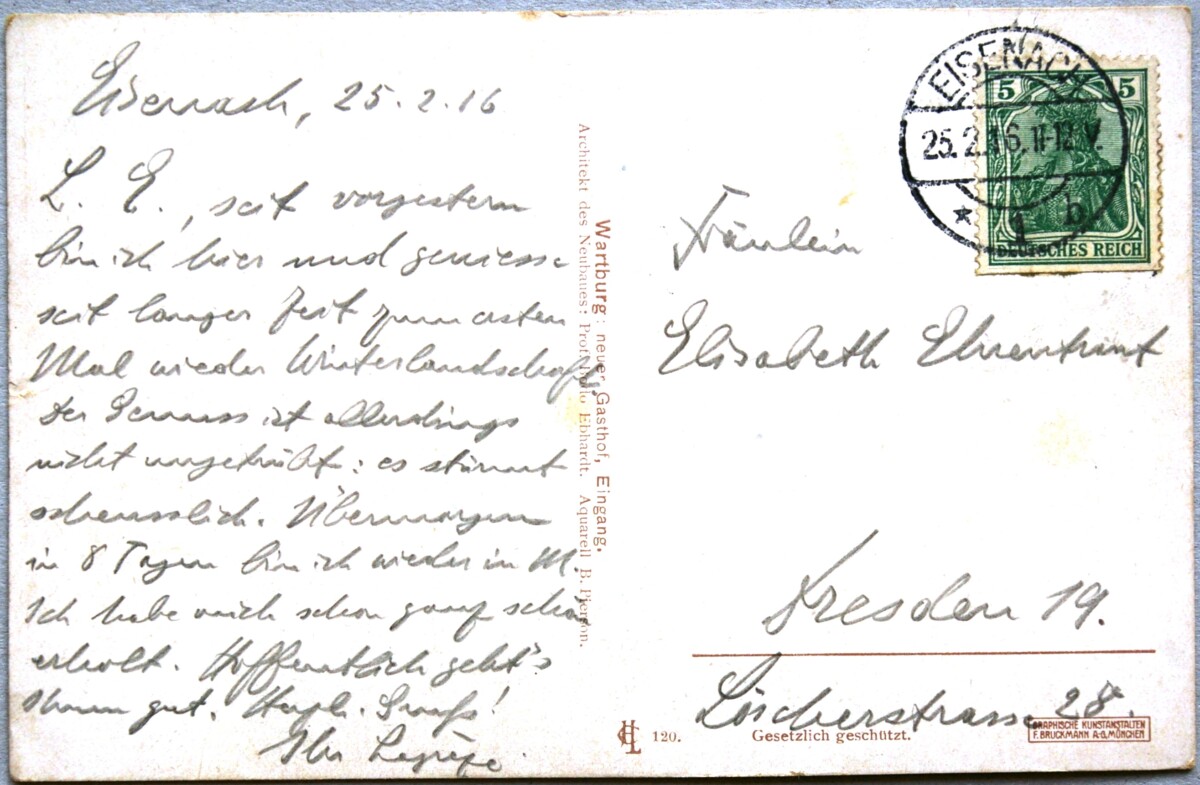 Vokietijos Reichas 1916m atvirlaiškis