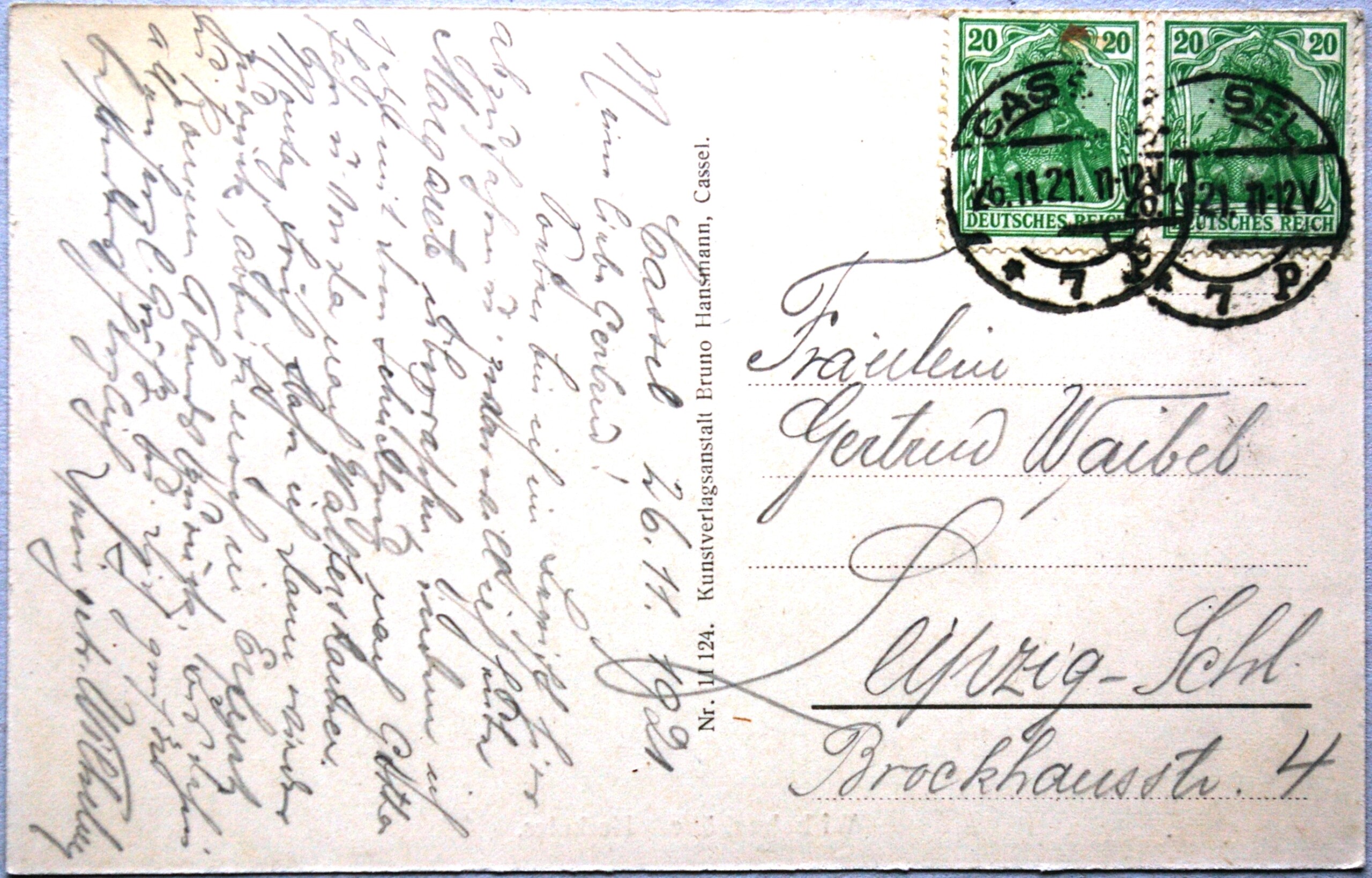 Vokietijos Reichas, Wilhelmshohe, 1921m atvirlaiškis