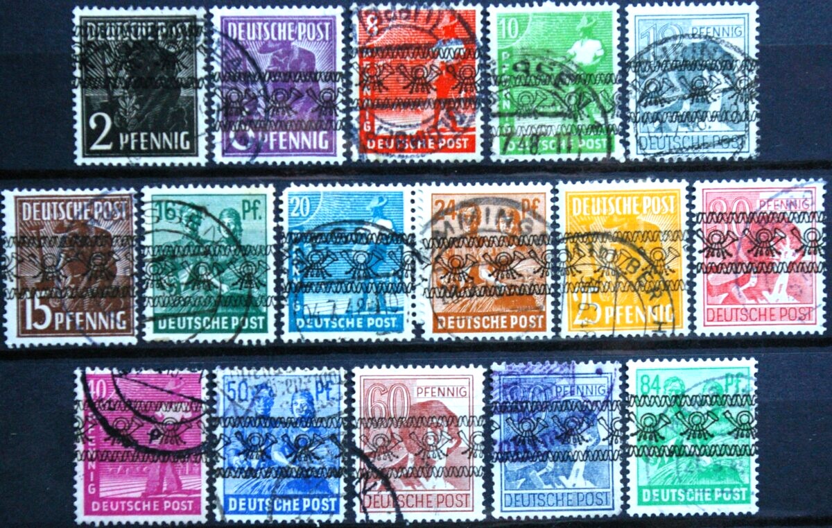 Pokario Vokietija, Amerikiečių/Britų zona, MiNr 36-51(I) Used(O) (be Nr A49)