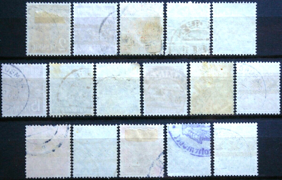 Pokario Vokietija, Amerikiečių/Britų zona, MiNr 36-51(I) Used(O) (be Nr A49)