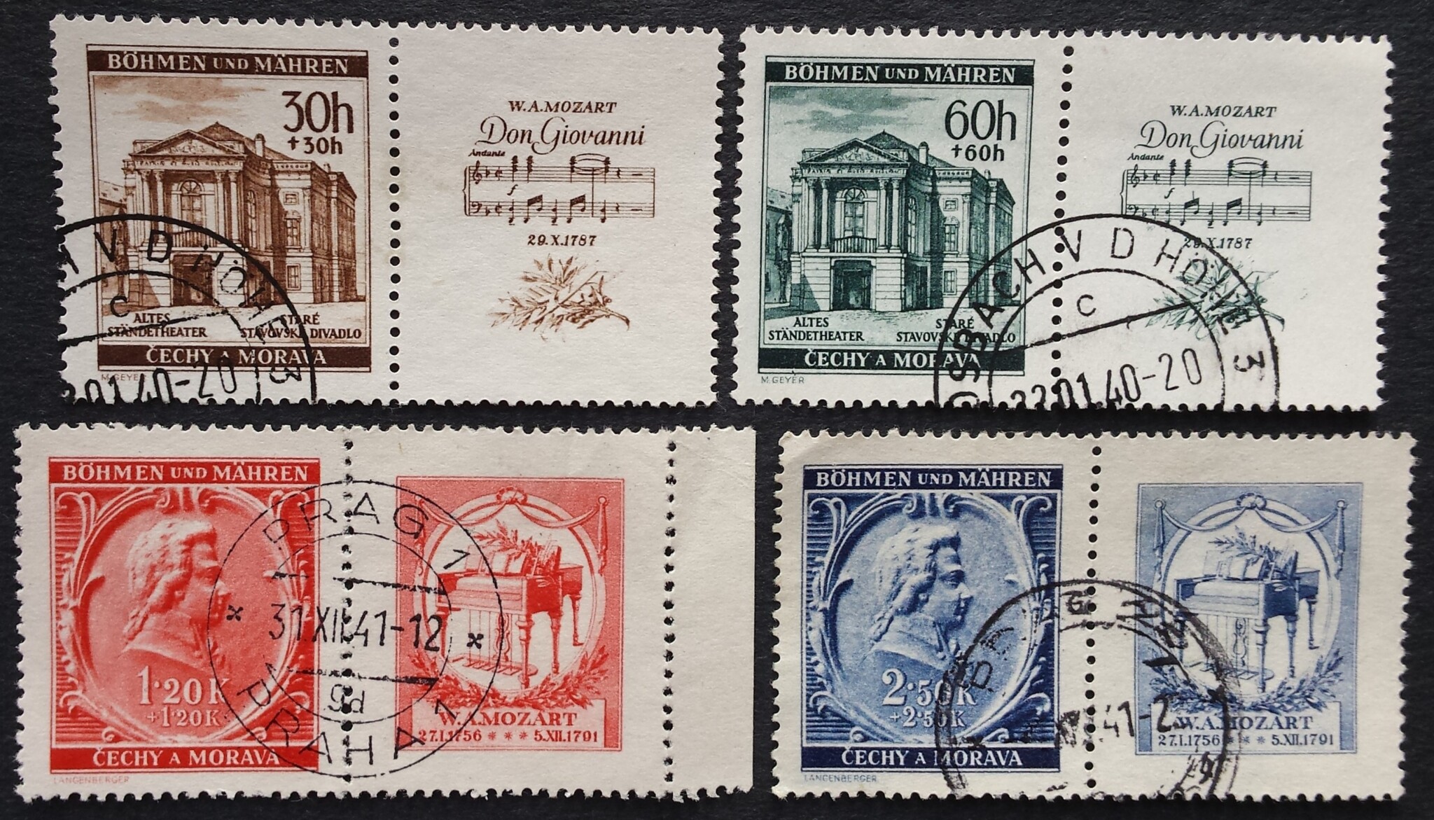 Vokietijos Reichas, Čekijos okupacija, pilna serija, MiNr 79-82 Used (O)