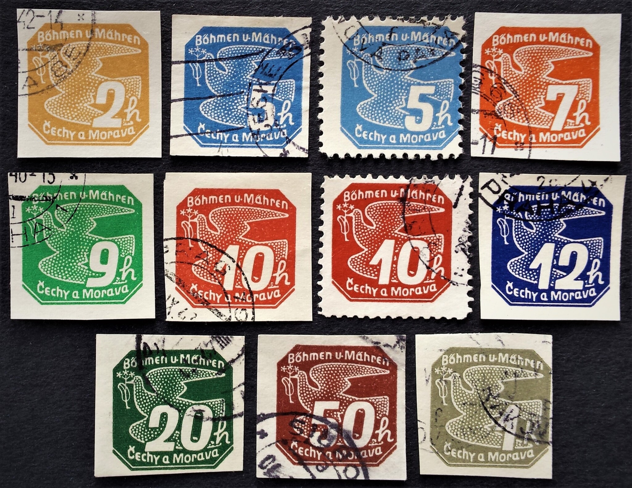 Vokietijos Reichas, Čekijos okupacija, pilna serija, MiNr 42-50 Used (O)