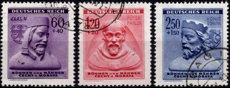 Vokietijos Reichas, Čekijos okupacija, pilna serija, MiNr 114-116 Used (O)
