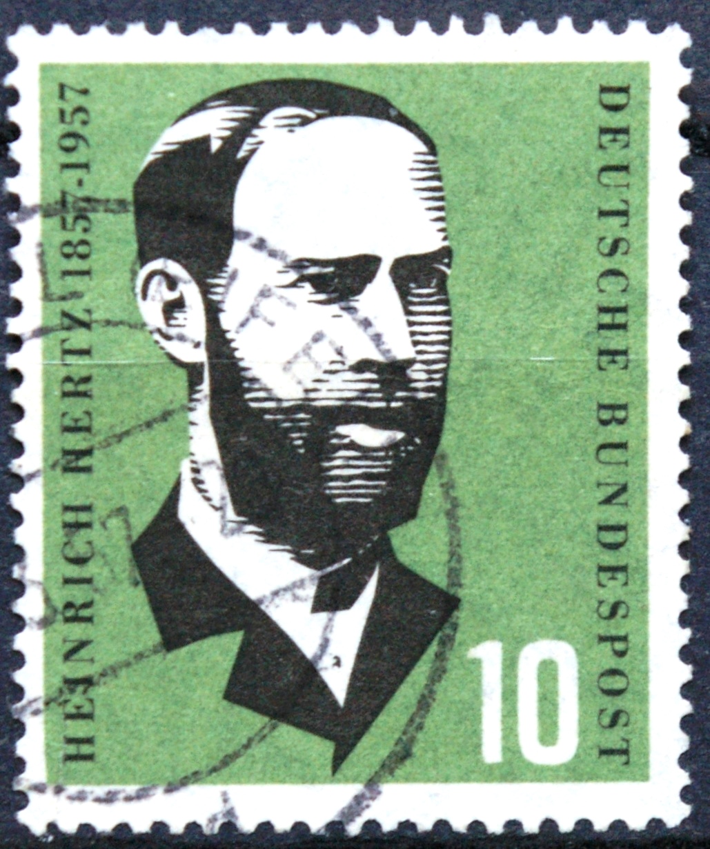 pašto ženklas, Vokietija. Fiziko, A. Nobelio premijos laureato Henriko Herco 100-osios gimimo metinės