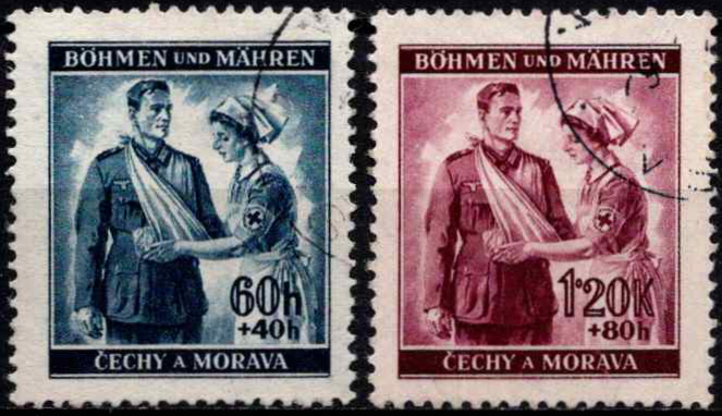 Vokietijos Reichas, Čekijos okupacija, pilna serija, MiNr 53-54 Used (O)