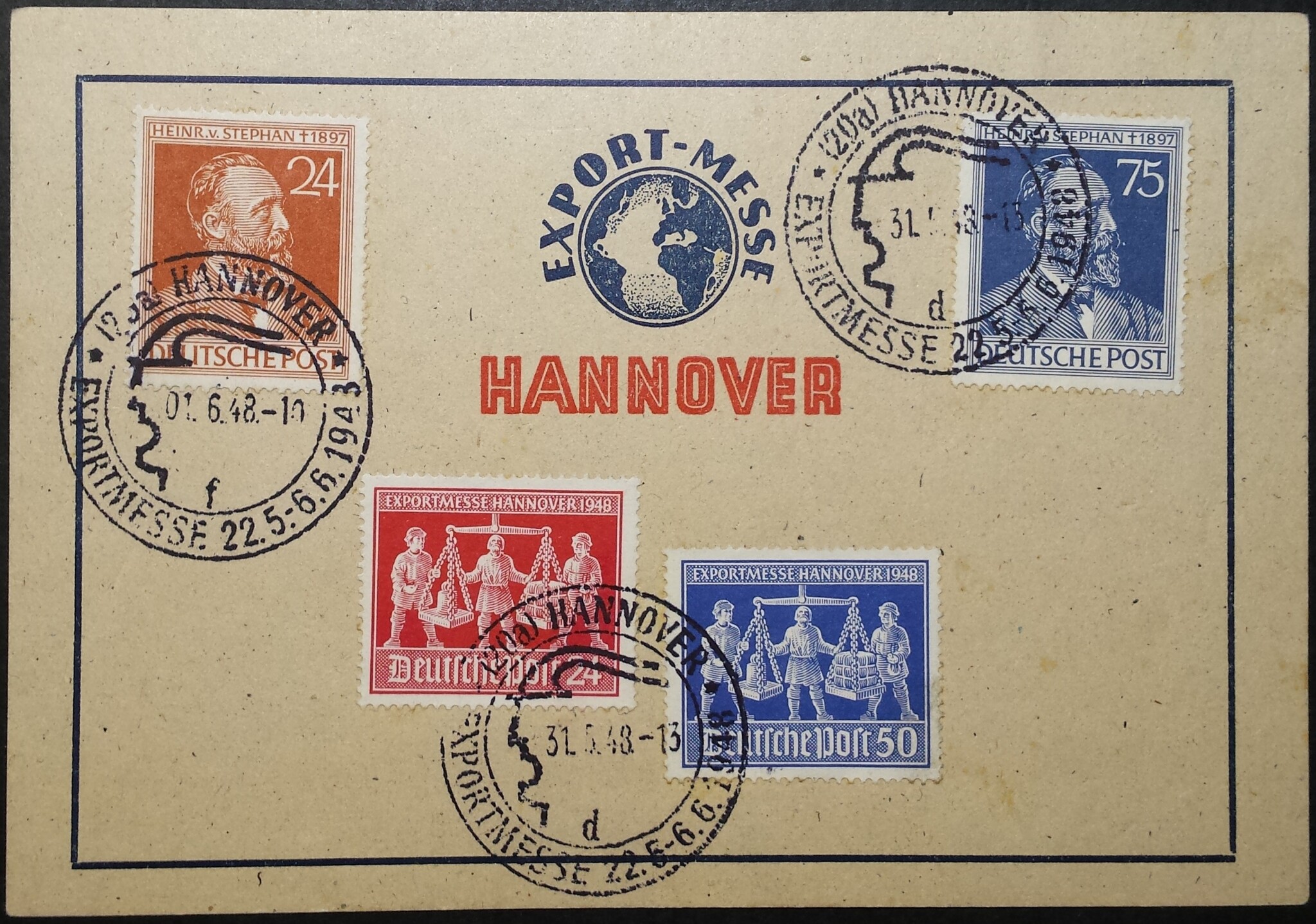 Pokario Vokietija, Sąjungininkų zona, pilnos dvi serijos, MiNr 963-964 ir 969-970 Used (O)