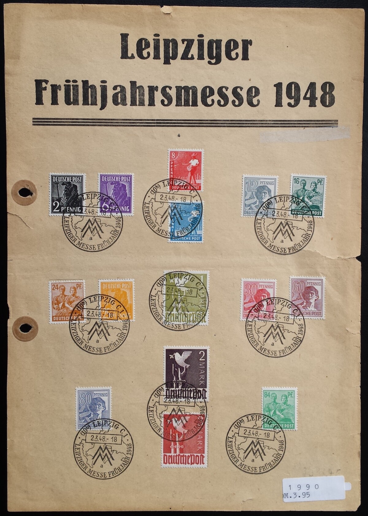 Pokario Vokietija, Sąjungininkų zona, proginis lapas MiNr 943-947, 949, 951-953, 956-961 Used (O)