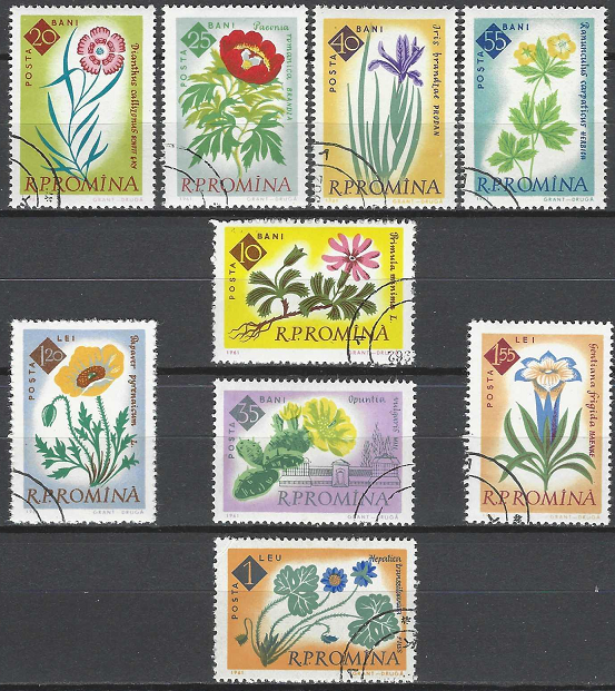 Pašto ženklai, Rumunija. Bukarešto botanikos sodo 100-mečio jubiliejus. Gėlės