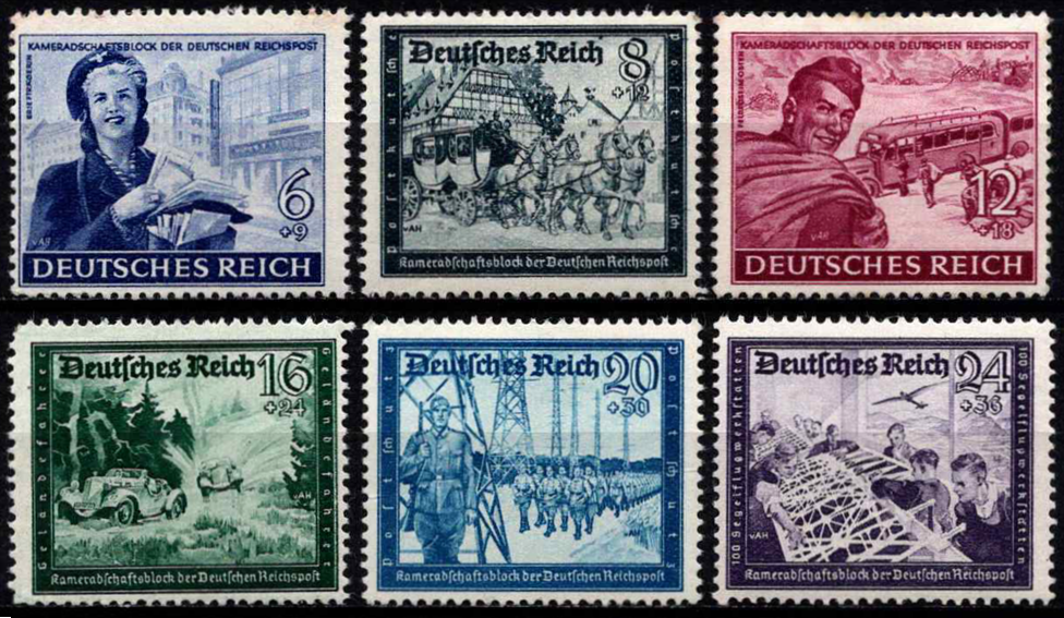 Vokietijos Reichas, pilna serija, MiNr 888-893 MLH*/MH*