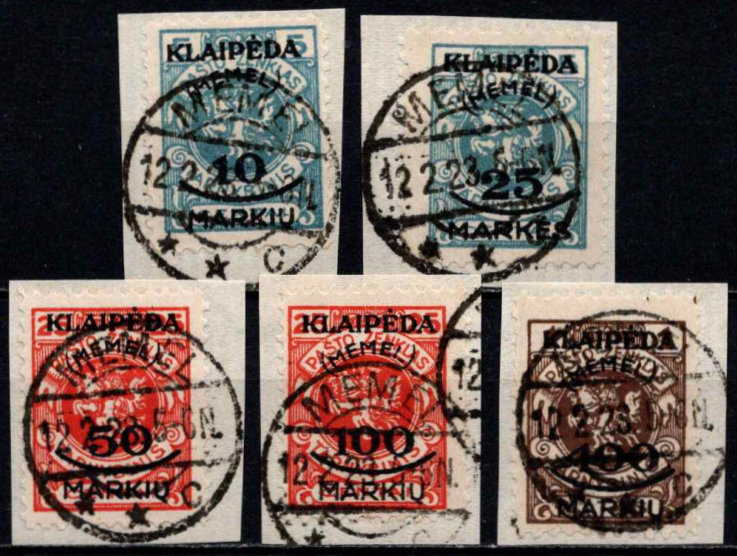 Klaipėda (Memel), pilna serija, MiNr 124-128 Used (O)