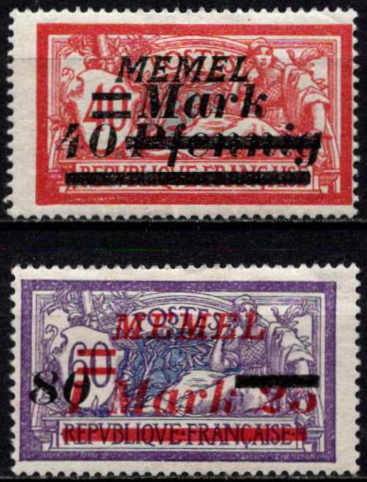 Klaipėda (Memel), pilna serija, MiNr 119-120 MH*