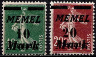 Klaipėda (Memel), pilna serija, MiNr 108-109 MH*