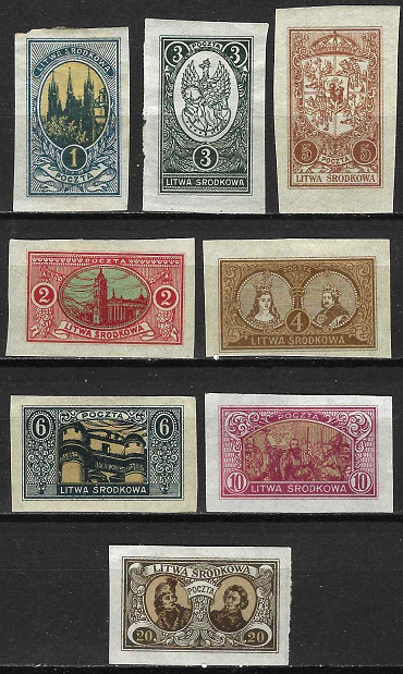 Vidurio Lietuva. Antroji standartinė pašto ženklų serija. Įvairūs vaizdai.