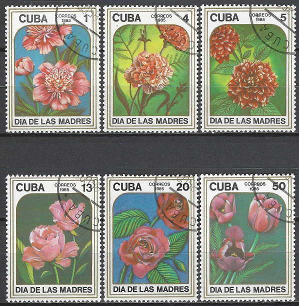 Pašto ženklai, Kuba. Motinos diena. Gėlės