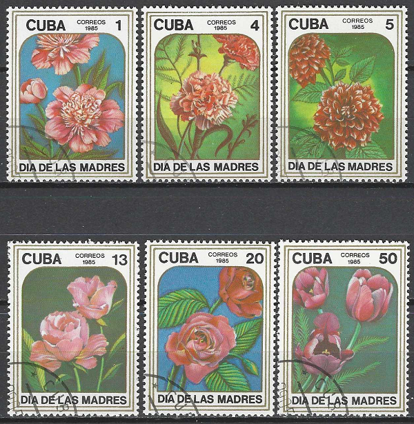 Pašto ženklai, Kuba. Motinos diena. Gėlės
