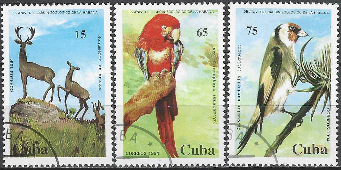 Pašto ženklai, Kuba. Havanos zoologijos sodui 55 metai